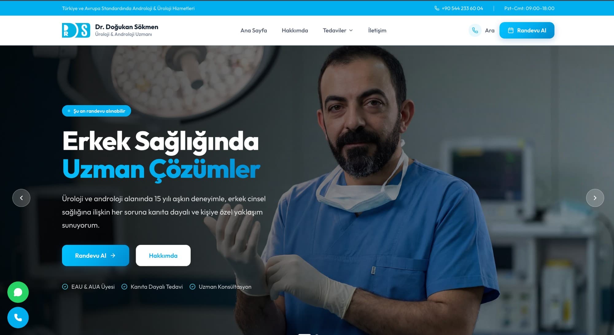 Op. Dr. Doğukan Sökmen — Üroloji ve robotik cerrahi — kurumsal hekim sitesi